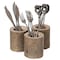 Vintiquewise Rustic Wooden Round Handcrafted Holder Organizer for Flatware Utensil and Supplies, PK 3 QI004046.3 - alternate 1